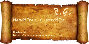 Neményi Gusztáv névjegykártya